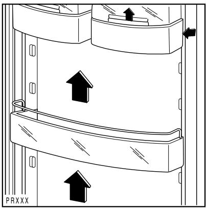 DE DIETRICH DRC725JE - Positioning the door shelves - 1