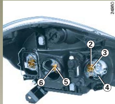 RENAULT CLIO 3 PHASE 1 - PROJECTEURS AVANT AVEC LAMPES HALOGÉNE : remplacement des lampes - 2