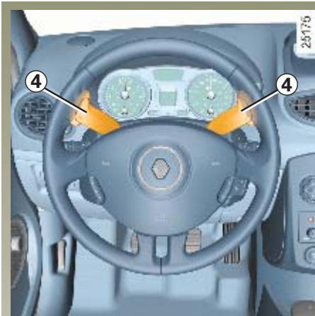 RENAULT CLIO 3 PHASE 1 - Changement de rapport à l'aide des palettes 4 - 1