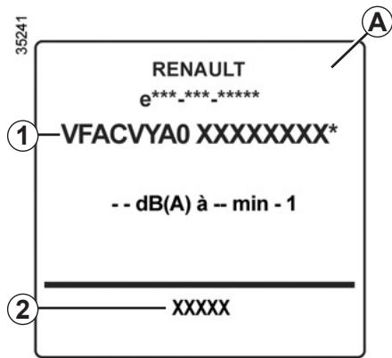 RENAULT TWIZY ZE - PLAQUES D'IDENTIFICATION VEHICULE - 2