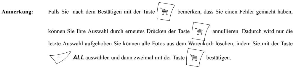 SAGEM PHOTO EASY 155 - EINE FOTOSERIE FÜR DEN AUSDRUCK VORBEREITEN (WARENKORB-MODUS) - 5