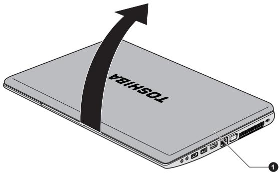 TOSHIBA SATELLITE - Ouverture de l'écran - 1