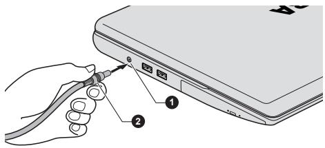 TOSHIBA SATELLITE - Connexion de l'adaptateur secteur - 4