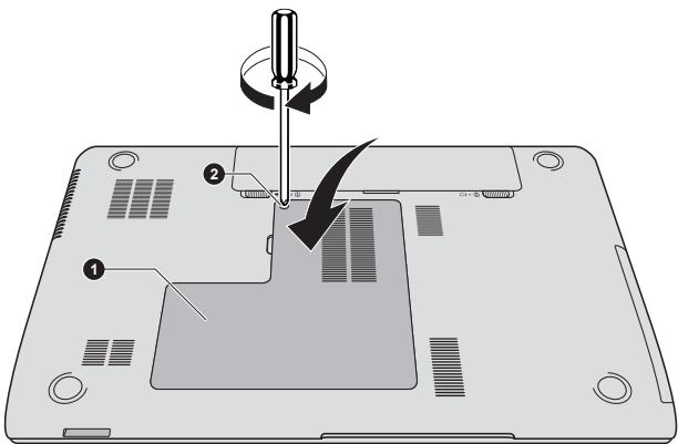 TOSHIBA SATELLITE - Illustration 3-14 Retrait du capot du module mémoire - 1