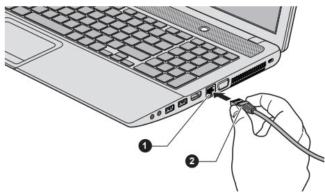 TOSHIBA SATELLITE - Branchement du câble réseau - 2