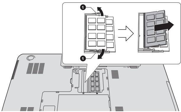 TOSHIBA SATELLITE - Retrait d'un module mémoire - 2