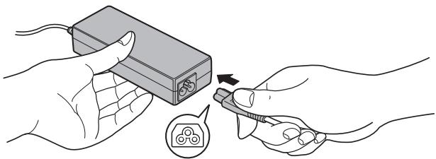 TOSHIBA SATELLITE - Connexion de l'adaptateur secteur - 3