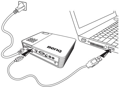 BENQ GP10 - Pour connecter le projecteur à un ordinateur notebook ou de bureau : - 3
