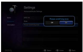 BENQ GP10 - Désactiver le bip de mise sous/hors tension - 1