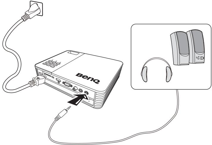 BENQ GP10 - Pour connecter le projecteur à un haut-parleur externe : - 1