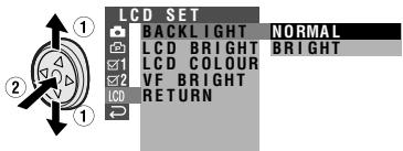 SHARP VLZ3S - Réglage du rétroéclairage - 1