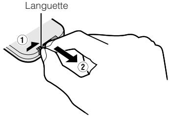 SHARP VLZ3S - Installation de la pile dans la télécommande (VL-Z5 uniquement) - 1