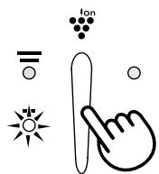 Diagram showing symbolic icons including equals sign, star, arrow, and hand pointing finger with 'Ion' label above a grape cluster