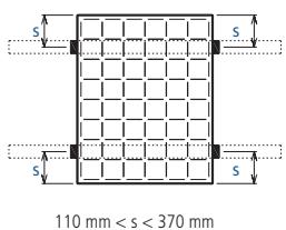 s s s 110 mm < s < 370 mm