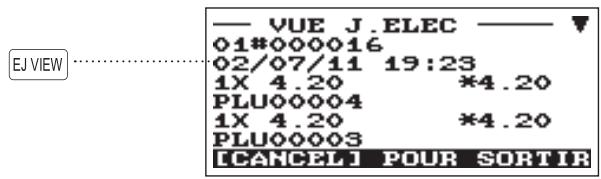 SHARP XE-A207 - Vue du journal électronique - 1