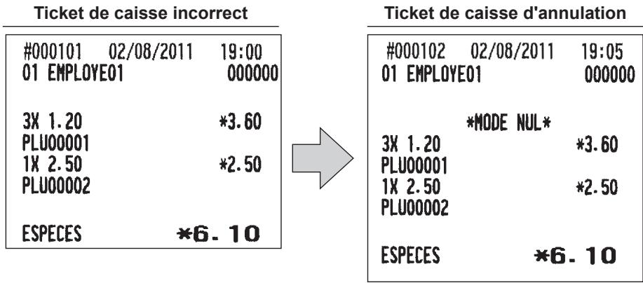 SHARP XE-A207 - Correction après la finalisation d'une transaction - 1