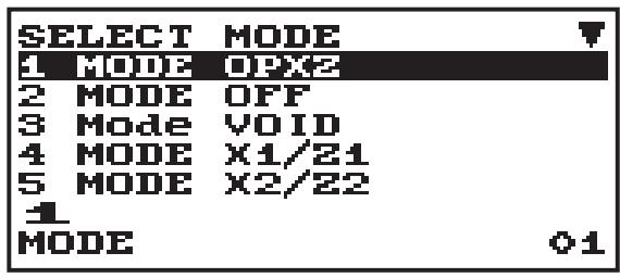 SHARP XE-A207 - Fenêtre de selection de mode - 1