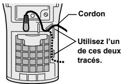 SHARP IG-BC2U - Faites passer le cordon de l'une des deux manières indiquées dans le schéma, en fonction de l'emplacement de l'installation, puis fixez le couvercle du filtre. - 1