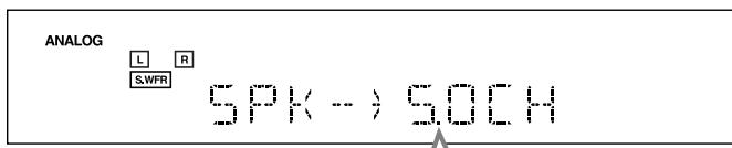 JVC RX-5040B - Drehen Sie am MULTI JOG, um eine entsprchende Anzahl von angeschlossenen Laufsprechern (Laufsprecherkanalnummern) auszuwahlen. - 1