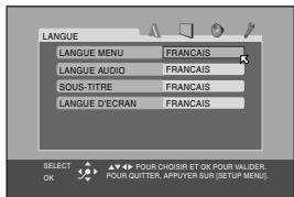 JVC HR-XV3EF - Acceder à l'écran du menu de configuration DVD. - 1