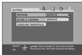 JVC HR-XV3EF - Acceder à l'écran du menu de configuration DVD. - 1