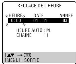 JVC HR-XV3EF - Acceder à l'écran "REGLAGE DE L'HEURE". - 2
