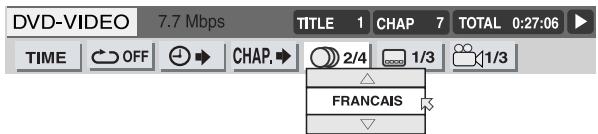JVC HR-XV3EF - Sélectionner l'élément de menu. - 1