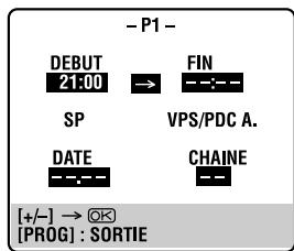 JVC HR-XV3EF - Entrer l'heure de début du programme. - 1