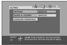 JVC HR-XV3EF - Acceder au menu "CENSURE PARENTALE". - 1