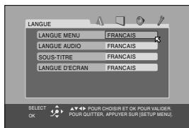 JVC HR-XV3EF - Acceder à l'écran du menu de configuration DVD. - 1