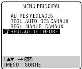 JVC HR-XV3EF - Acceder à l'écran "REGLAGE DE L'HEURE". - 1