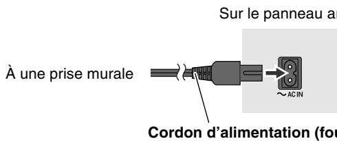 JVC UX-DM8 - Pour connecter le cordon d'alimentation - 1