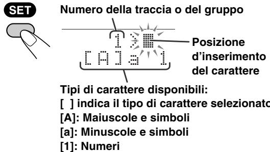 JVC UX-DM8 - Apire lo schermo di modifica del titolo: - 1