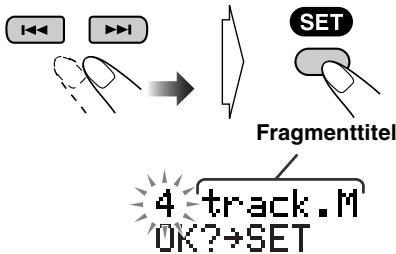 JVC UX-DM8 - Kies voor het gewenste fragment een neue fragmentnummer in de bestemmingsgroep. - 1
