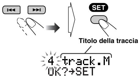 JVC UX-DM8 - Selezionare il nuovo numero di traccia da assegnare nel gruppo di destinazione: - 1