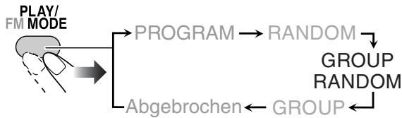 JVC UX-DM8 - Vor dem Wiedergabebeginn aktivieren Sie die Gruppen-Zufallswiedergabe. - 1