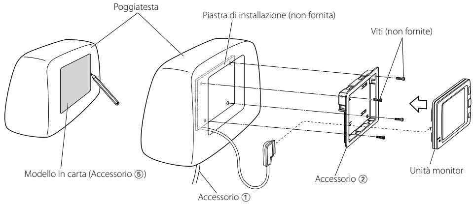 KENWOOD KOS-L432 - Prima di montare il monitor nel poggiatesta: - 1