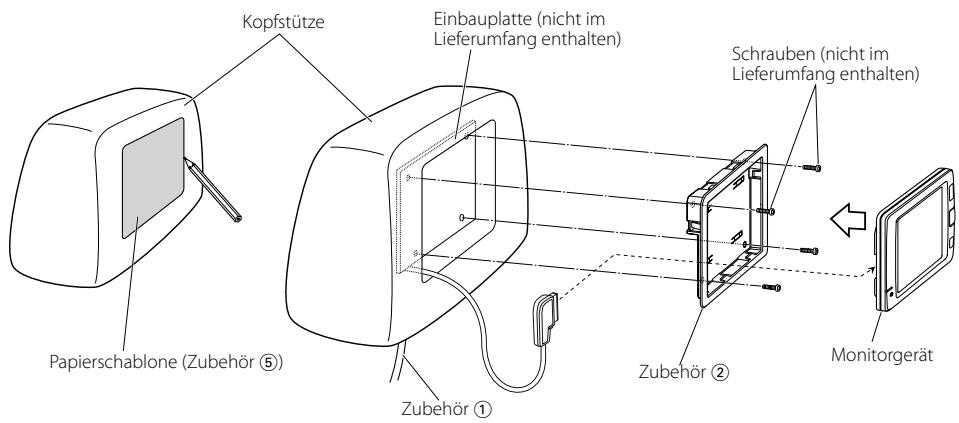 KENWOOD KOS-L432 - Vor dem Einbau des Bildschirms in die Kopfstütze: - 1