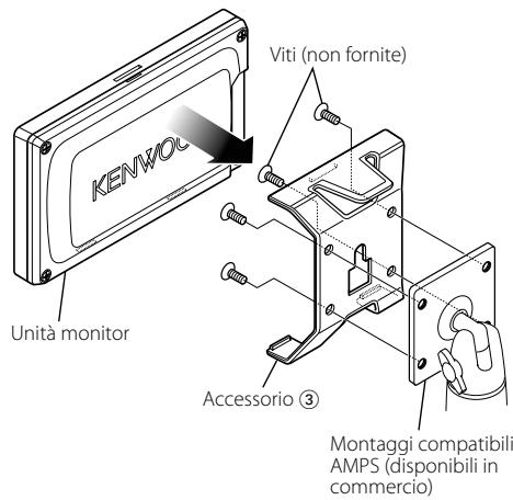KENWOOD KOS-L432 - Installazione tramite il supporto (Accessorio ③) (Per montaggi compatibili con AMPS o Bulloni a T) - 1