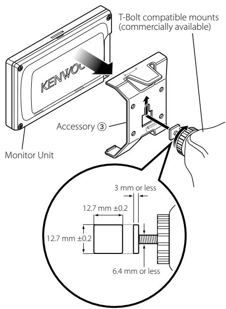 KENWOOD KOS-L432 - Installation using the bracket (Accessory ③) (For AMPS or T-Bolt compatible mounts) - 2