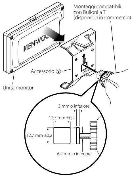 KENWOOD KOS-L432 - Installazione tramite il supporto (Accessorio ③) (Per montaggi compatibili con AMPS o Bulloni a T) - 2