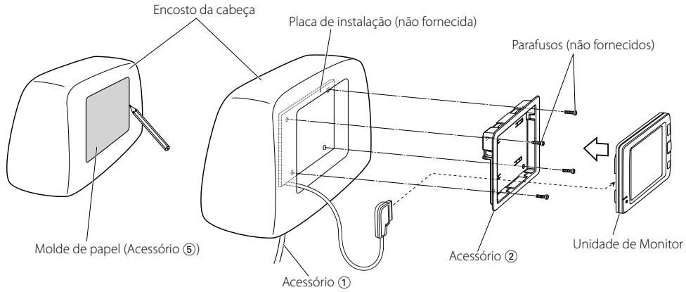 KENWOOD KOS-L432 - Antes de montar o monitor no encosto da casa: - 1