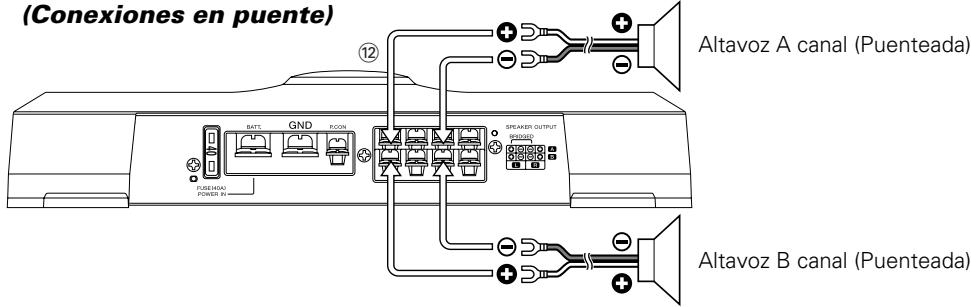 KENWOOD KAC-8401 - Conexión del cable de los altavoces - 2