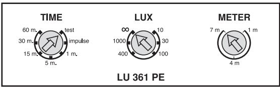 THEBEN LU361PE2 - Instelknoppen LUX, METER, TIME - 2