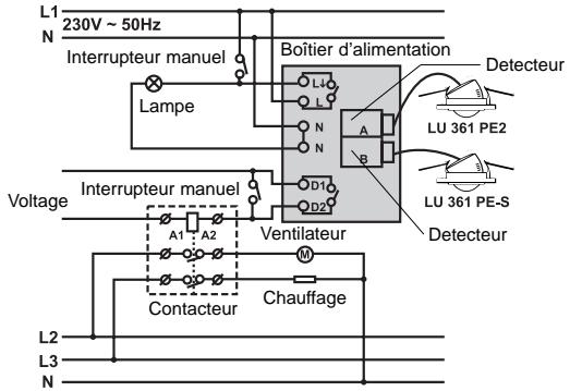 THEBEN LU361PE2 - LES DETECTEURS LU 361 PE2 ET LU 361 PE-S PEUVENT ETRE CONNECTES ENSEMBLE SUR LE BOITIER DE RACCORDEMENT (Voir Fig. 7). - 1