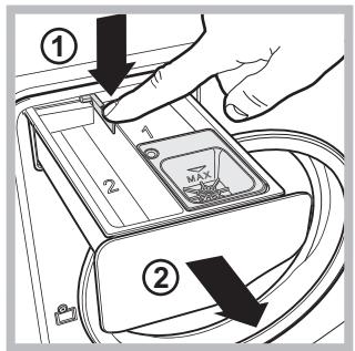 HOTPOINT AQ8F 49 U - Cleaning the detergent dispenser drawer - 1