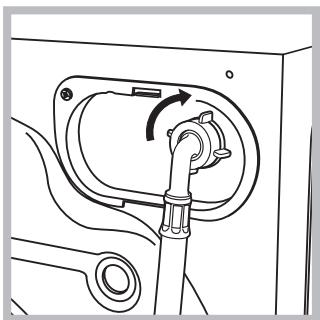 HOTPOINT AQ8F 49 U - Anschluss des Zulaufschlauches - 1