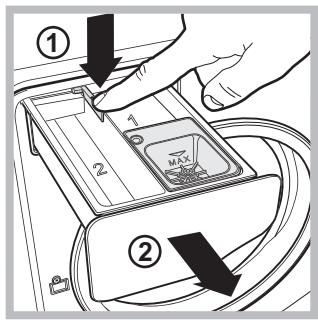 HOTPOINT AQ8F 49 U - Rengjore vaskemiddelskuffen - 1