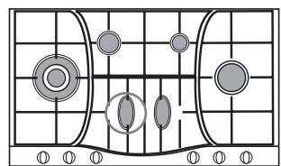 Diagram of a board game with numbered positions and shaded stones, likely illustrating a tactical or move sequence.