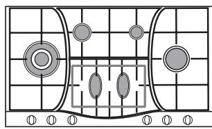 Diagram of a board game with numbered positions and shaded areas, likely for strategic play or move planning.